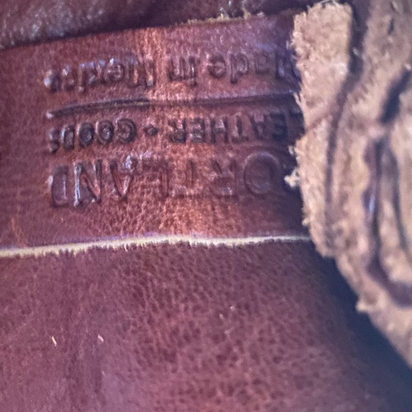 Portland Leather Nutmeg  Circle Crossbody Bag with Pebbled Leather 7” - Picture 9 of 13